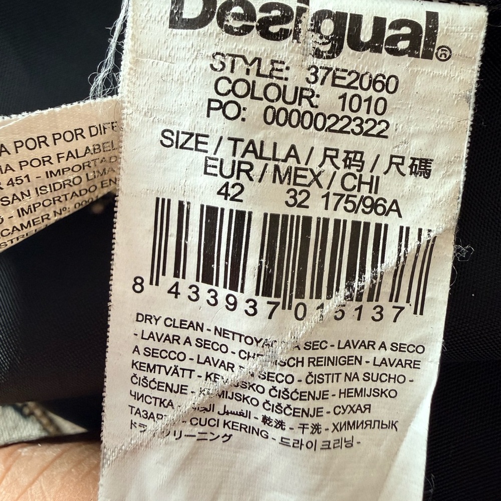 Beige and Black Zip-Up Desigual coat EU 42/US S-M - Picture 10 of 10